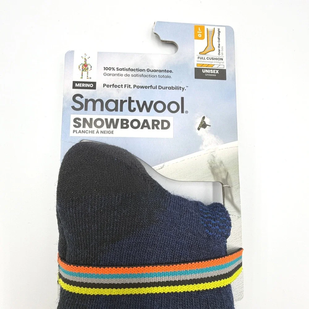 Smartwool Snowboard Socks Unisex Large Deep Navy Merino Wool Full Cushion *NEW*